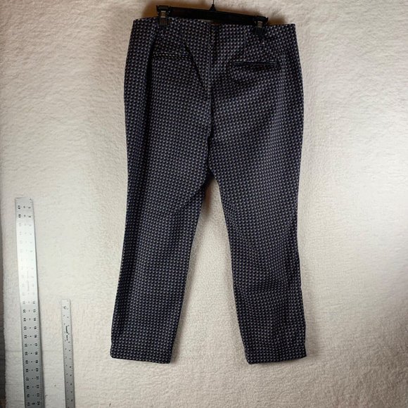 Boden Women's Navy Tan Check Pattern Ankle Trouser Dress Pants Size 12 8803 - Picture 7 of 9